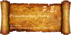 Pissenberger Endre névjegykártya